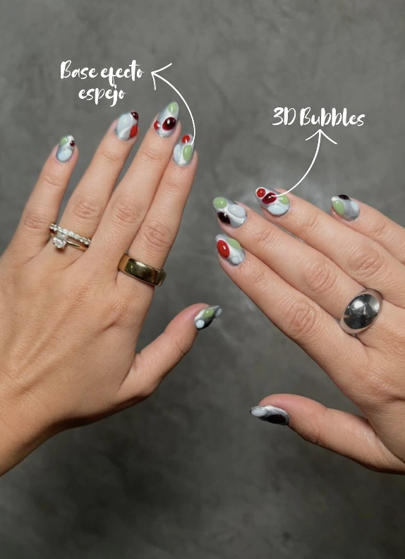 3D bubbles nails